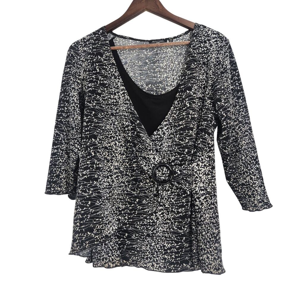 Notations 3/4 Sleeve Top Womens Petite Size Extra Large XL P